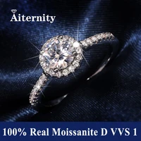 Customized Moissanite Ring D VVS1 Pass Diamond Test Pen Adjustable Size S925 Sliver GRA Certificate Wedding Rings for Women