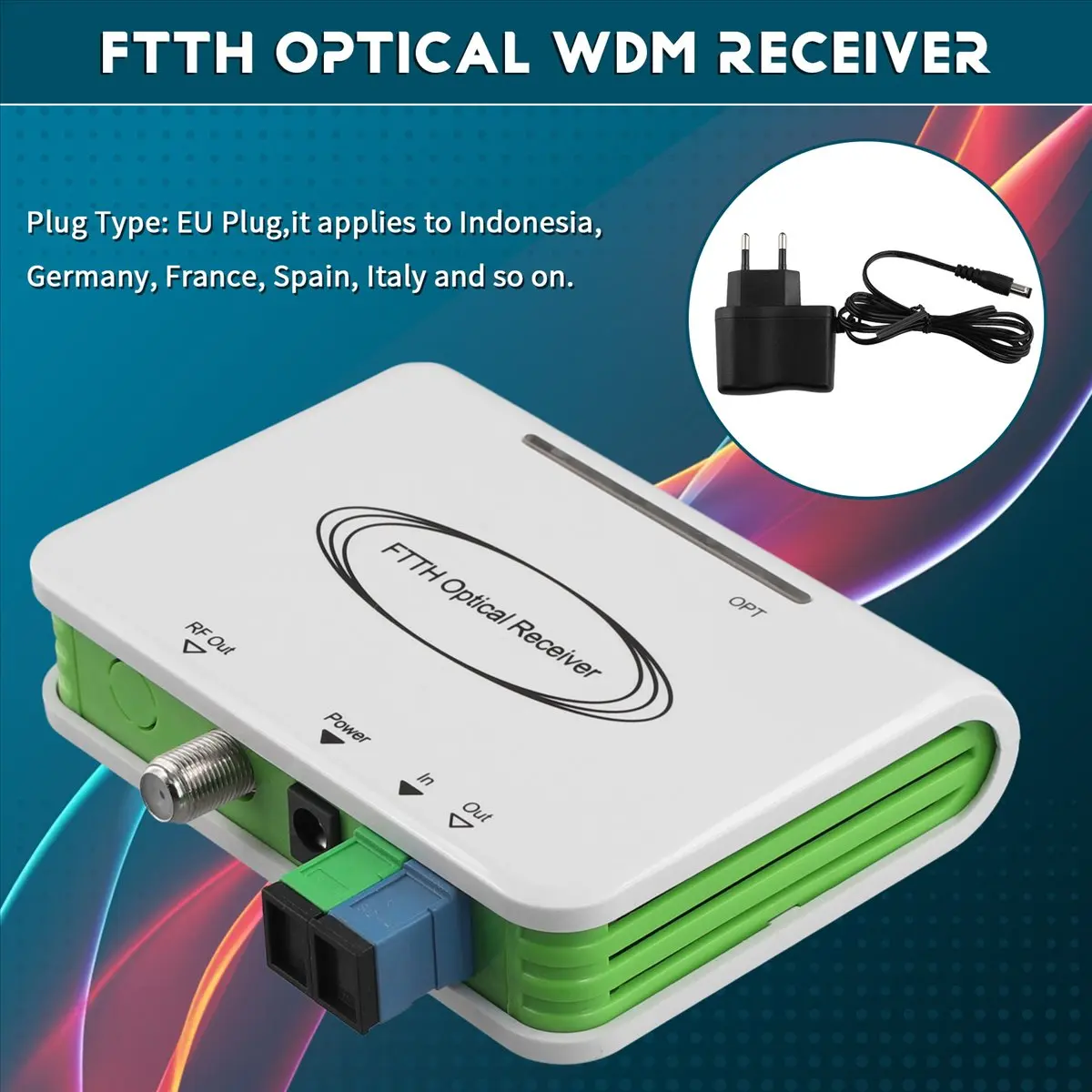 T28C CATV 시스템 ONU FTTH 광 WDM 수신기 광 노드 액티브 트리플렉서 SC/APC(B) EU 플러그