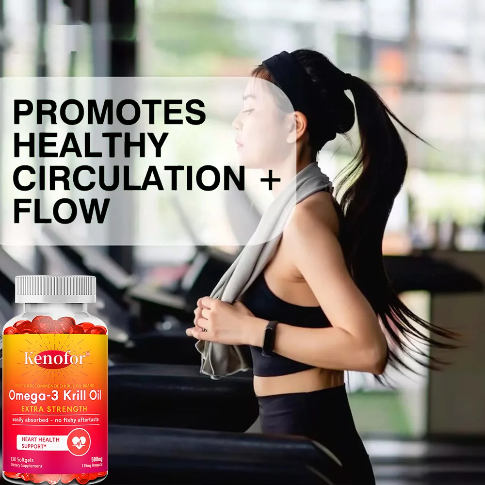 Antarctic Krill Oil Capsules, Omega-3 EPA, DHA, with Astaxanthin for Joint, Brain, Immune and Cardiac Support Diet 3