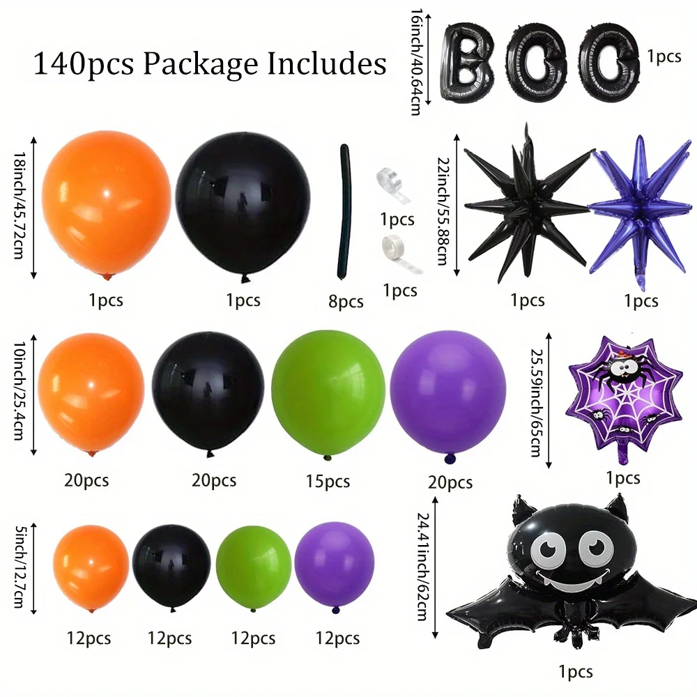 Decoración De Fiesta De Cumpleaños De Halloween, 85 Piezas De Guirnalda De Globos De Halloween Con Globos De Murciélago Skellington Para Decoración De Baby Shower, Día De Los Muertos (morado