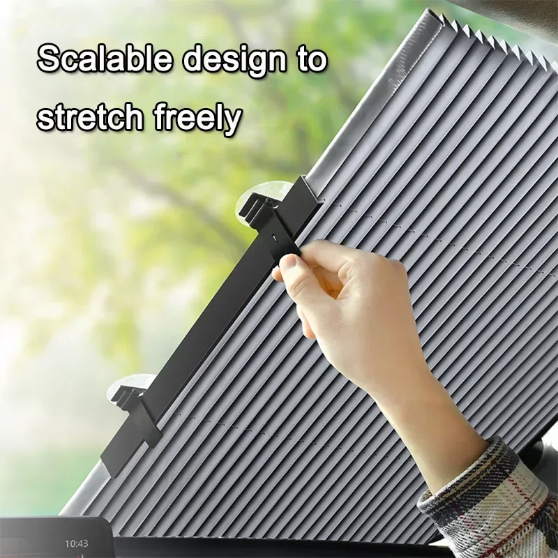 Retractable Car Sunshade Parasol Curtain with Suction Cup