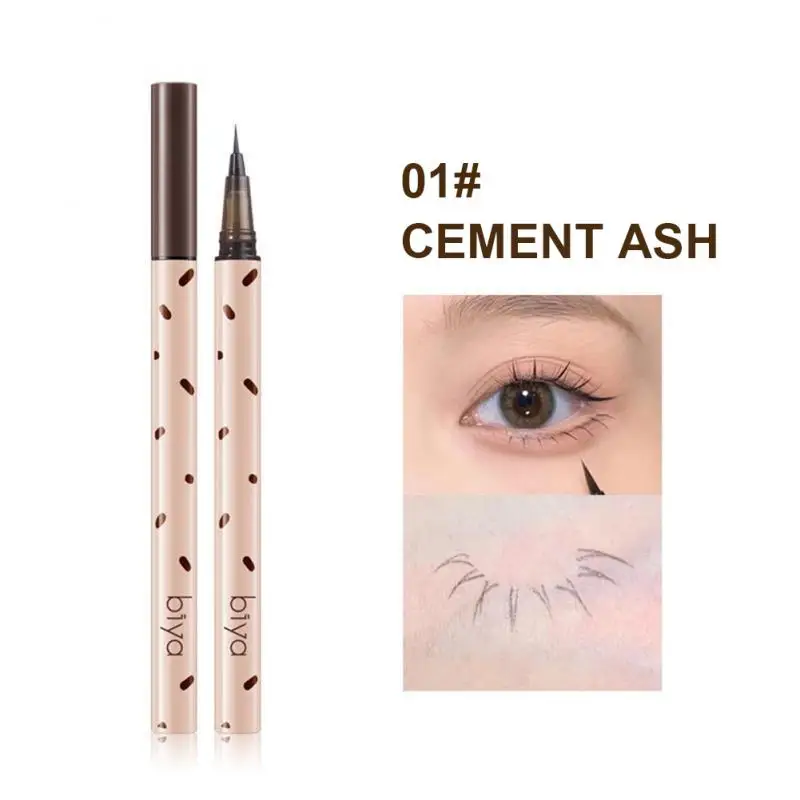 

Biya Lying Silkworm Eyeliner Pen Ultra-fine Eyelash Pencil Waterproof Liquid Eyes Makeup Pencil Smooth Quick-drying Cosmetics