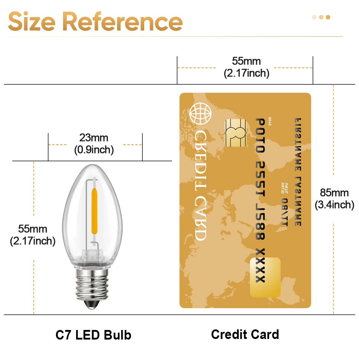 비산 방지 C7 전구 Led E12 110V 220V 1W 촛불 빛 따뜻한 흰색 투명 플라스틱 샹들리에 장식 조명 야외