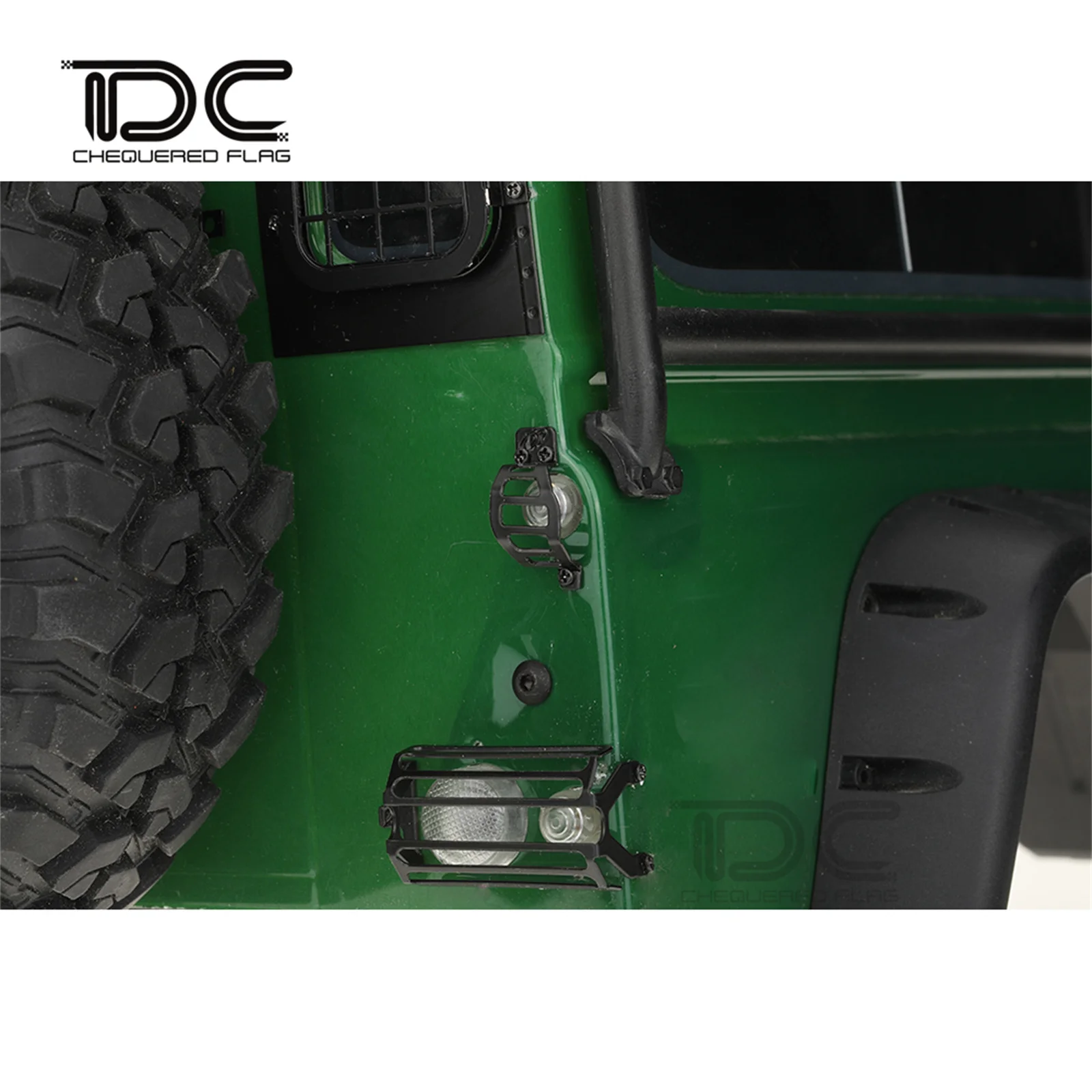 메탈 라이트 커버 키트 1/10, 디펜더 D90 D110 용, 전면 및 후면 보호 램프, 그릴 스케일 RC 크롤러 자동차 업그레이드