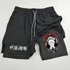 Jujutsu Kaisen Anime Graphic 2-in-1 Compression Shorts for Men Quick Dry Lightweight Gym Performance Shorts Athletic Activewear