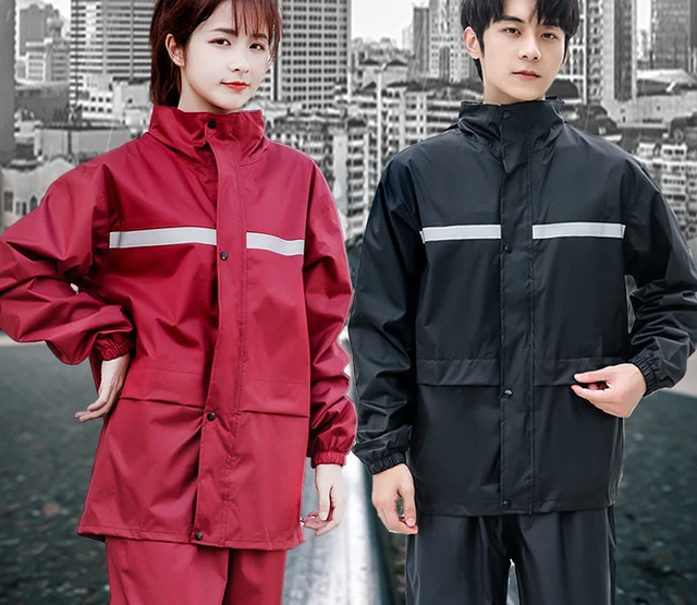 Chubasquero impermeable para hombre y mujer, conjunto de abrigo y  pantalones de lluvia para ciclismo, motocicleta, senderismo, chaqueta de  lluvia - AliExpress