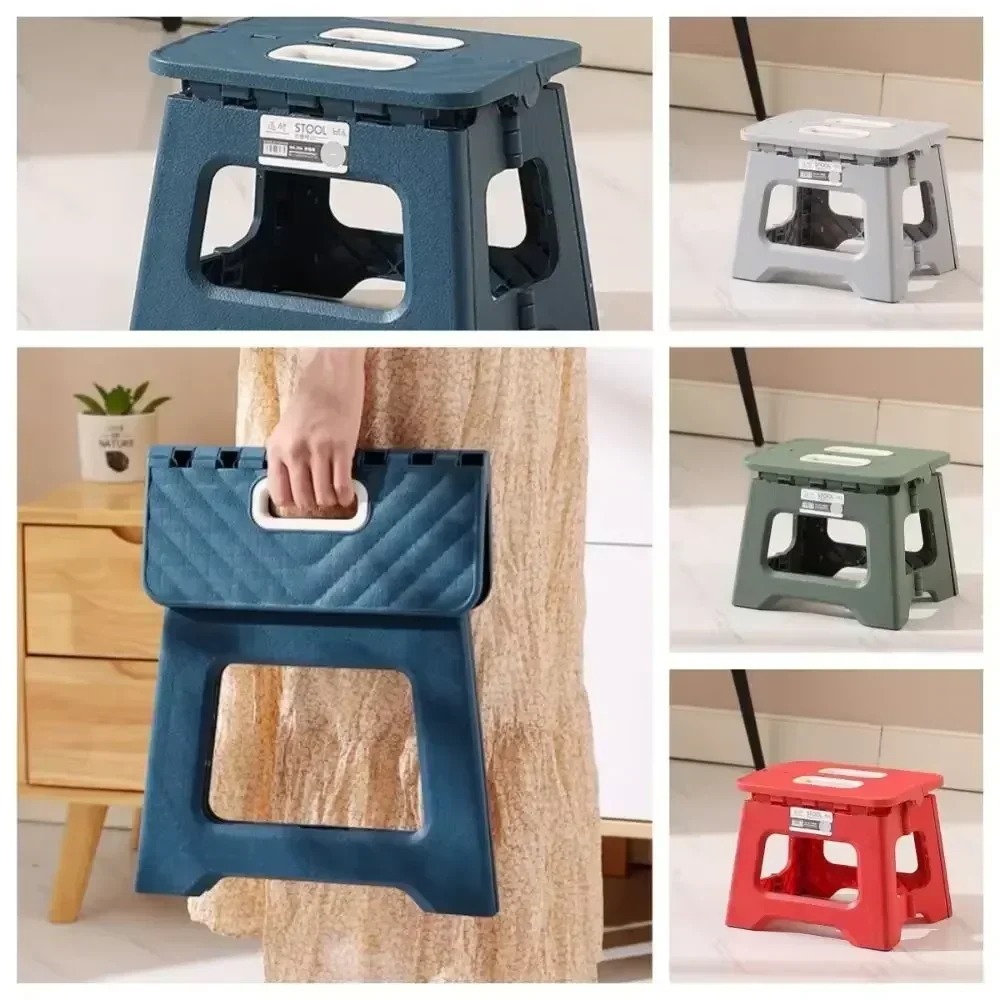 2025 ！@ Lightweight Folding Step Stool Multi Purpose Handheld Thickened Footstool* Non-Slip Plastic Small Benches Kitchen &#