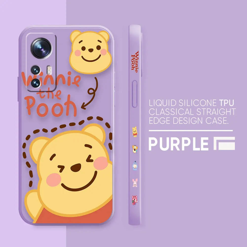 thumbnail image 1 of Case For Xiaomi 13 12 12S 11 11T 10 10S 9 9SE 8 Pro Ultra Lite Colour Simple Liquid Silicone Case Anime Winnie Pooh And Piglet, 1 of 5