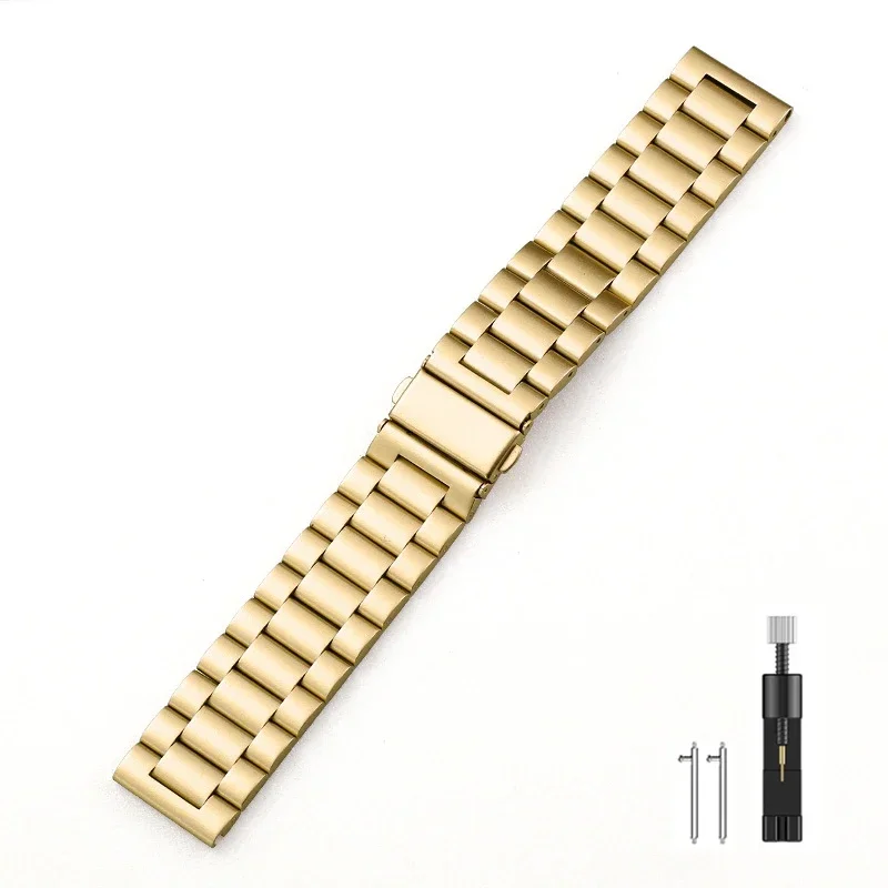 Premium 22mm Stainless Steel Metal Watch Strap Bracelet