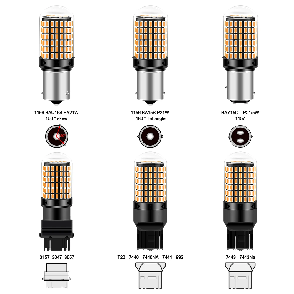 1156 ba15s p21w LED-Rück fahrschein werfer canbus 144smd py21w LED-Blinker LED-Canbus t20 Bremslicht 12V