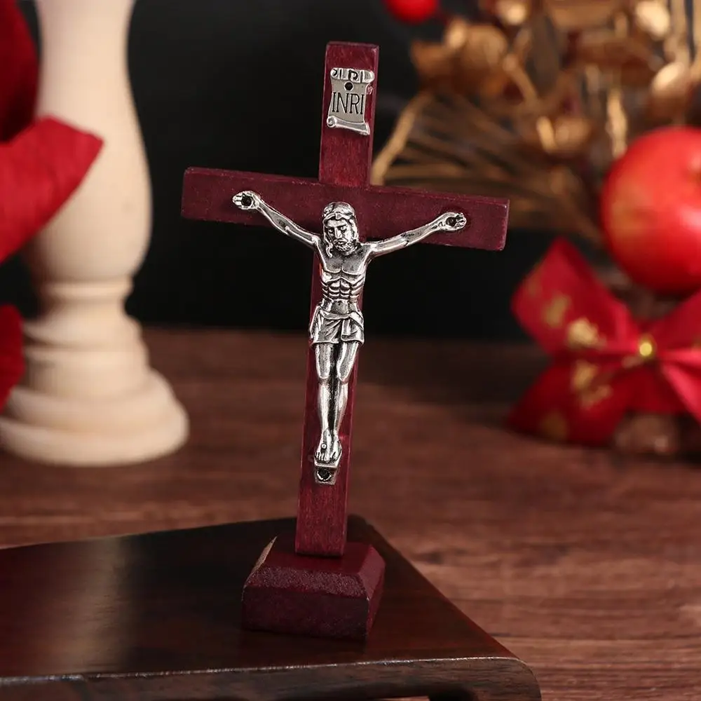 Wooden Jesus Cross Stand