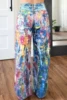 Plus Size Festival Multicolor Graphic Pocket Denim Straight Leg Jeans 3