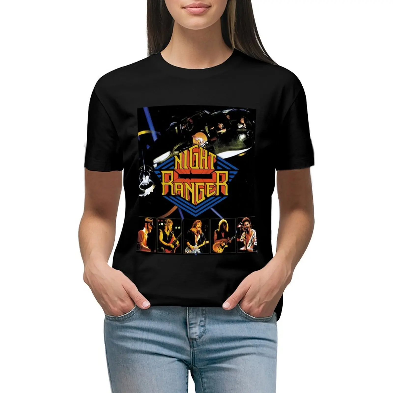 

2022 футболка ночного рейнджера, милые топы, женские футболки оверсайз с графическим рисунком