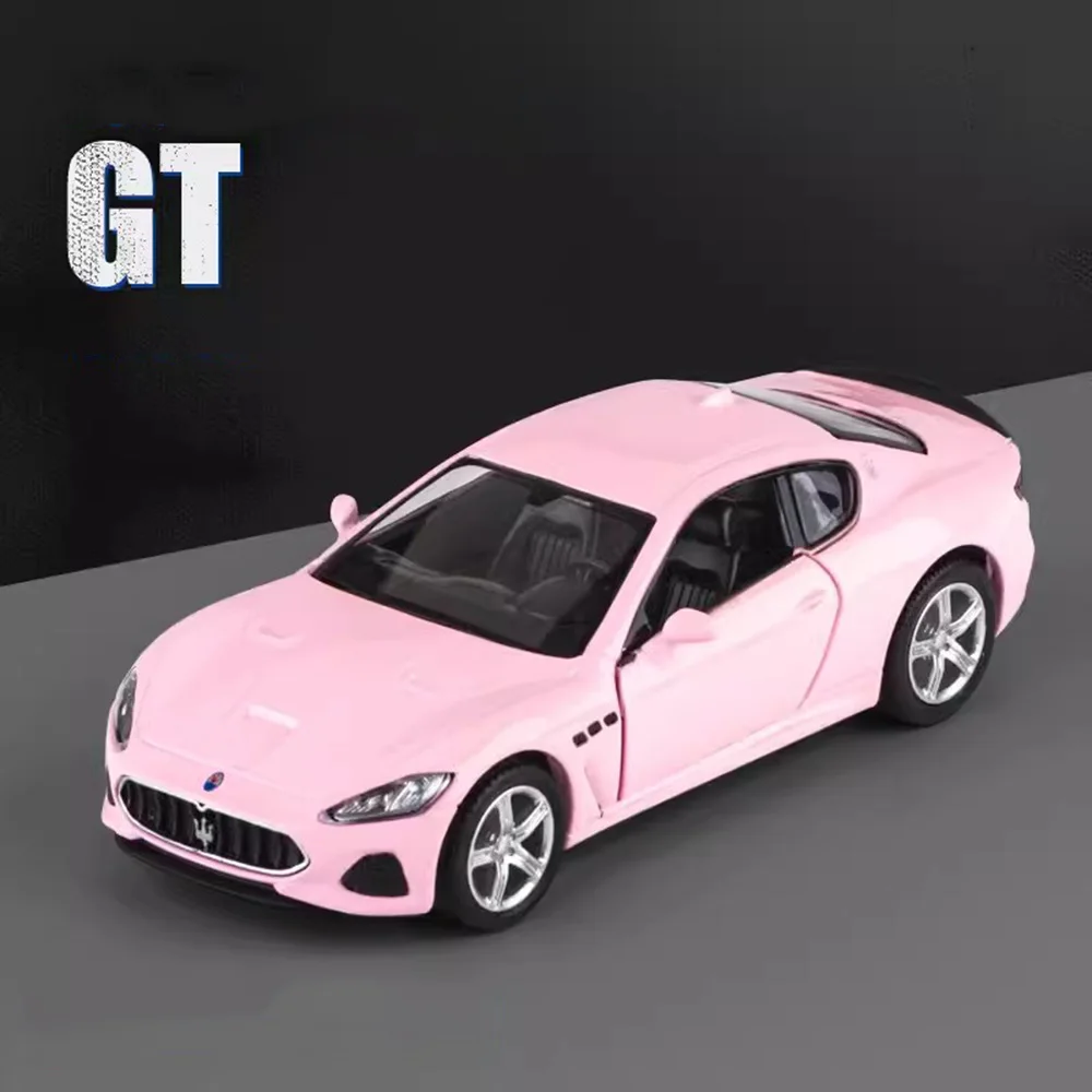 Deluxe Pink Die-Cast Toy Car with Opening Doors and Pull-Back Action