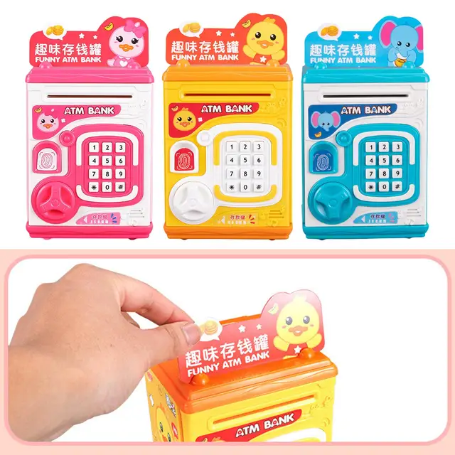 Electronic Piggy Bank Safe Bank Box Automatic Dual Lock Money Bank Saving Box Children Boys Girls 3 4 5 6 Years & up 6