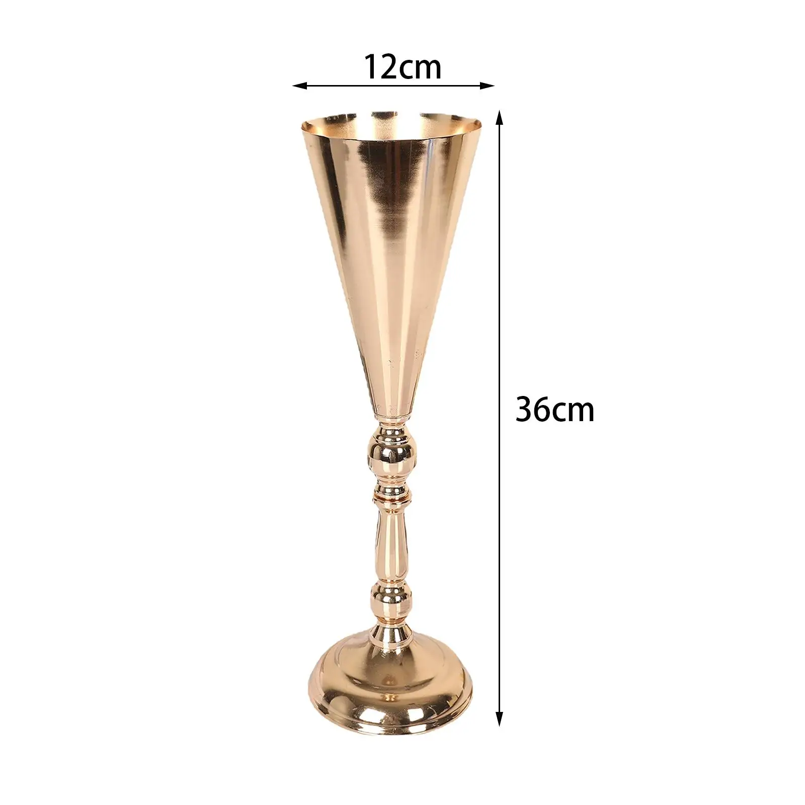 Wedding Flower Trumpet Vase Decorative Metal for Table Ceremony Events Party