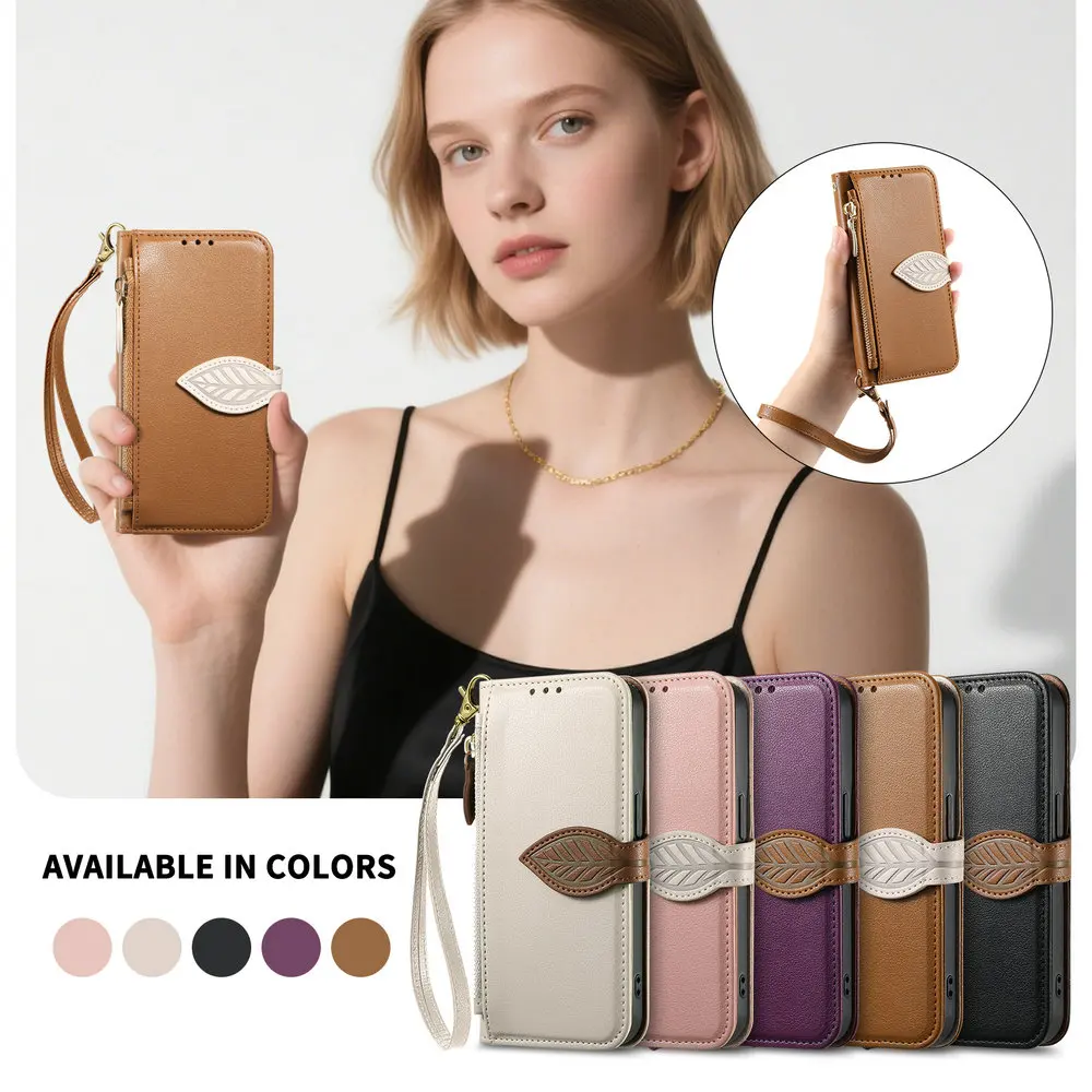 5G Leather Zipper Wallet Case for Samsung Galaxy - Premium Protective Cover