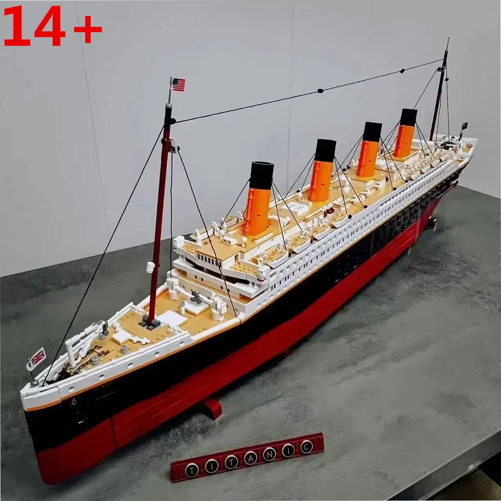 새로운 호환 10294 타이타닉 빌딩 블록 MOC 디스플레이 모델 브릭 크루즈 보트 증기선 성인용 장난감 크리스마스 선물 9090개