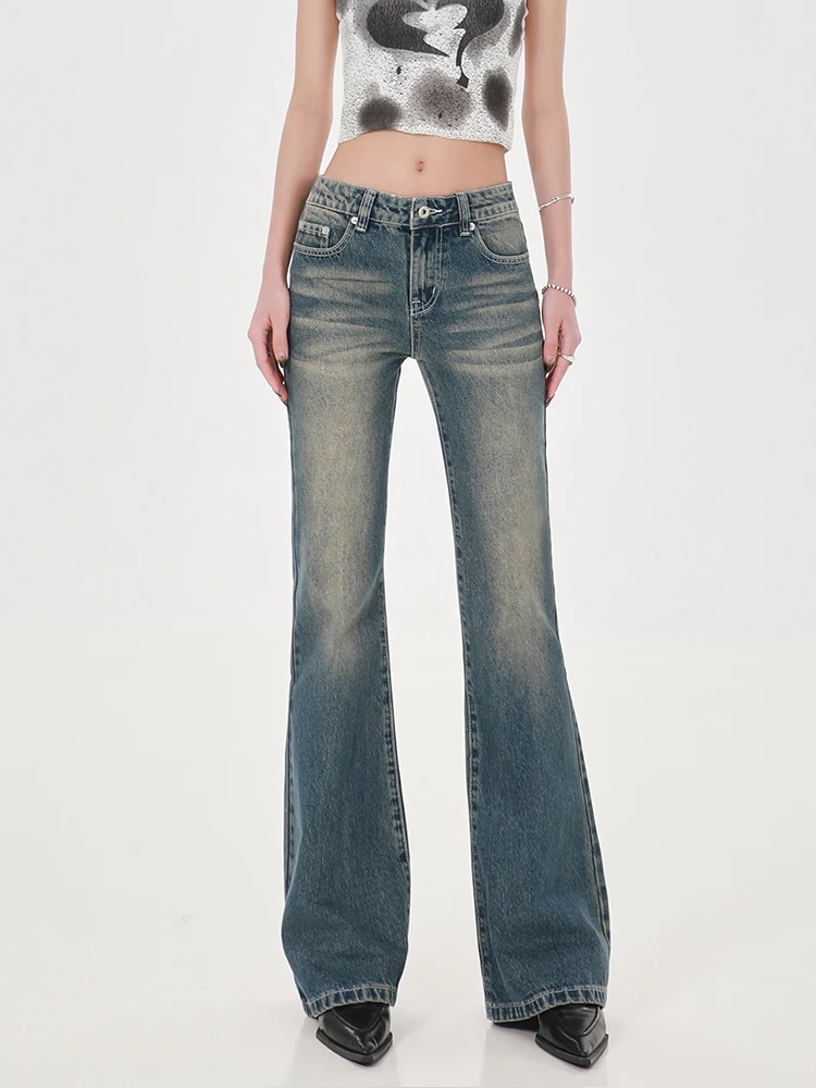 Flared Denim Jeans, High Quality, Vintage, Aesthetic