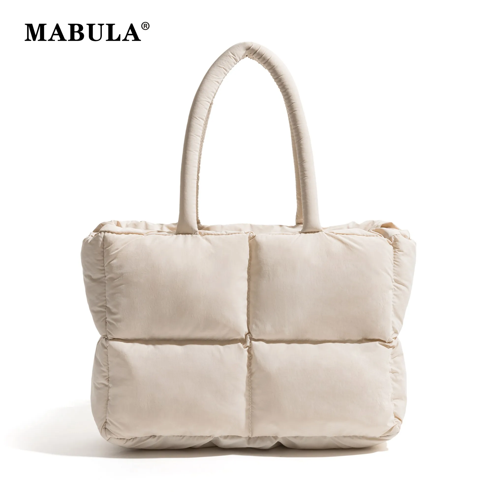 

Объемная женская сумка-тоут MABULA, зимняя большая женская сумка с хлопковым наполнителем, 2024 простая модная дамская сумочка для покупок