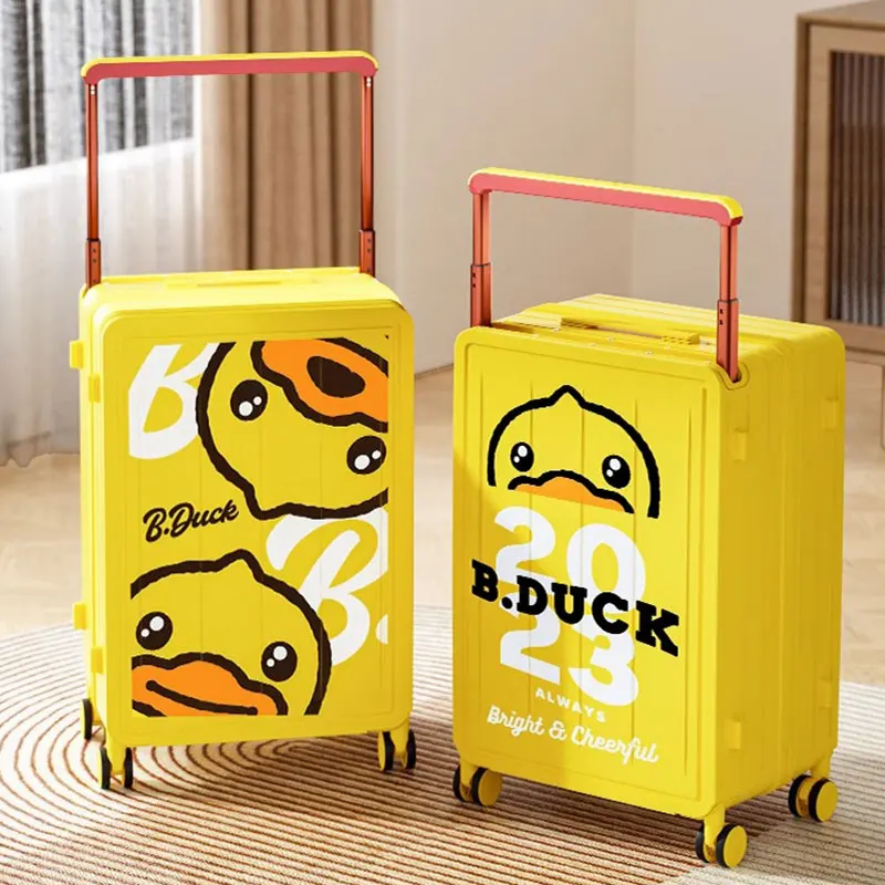 2023 Pink Wide Trolley Suitcase 24 Inch Silent Smooth Universal Wheel Luggage Large Capacity 20 Inch Cabin Case PC Material