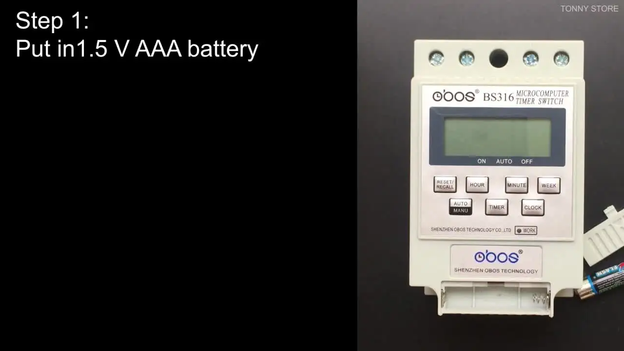 25A 220V Digital Timer Switch - DIN Rail Timer With Weekly Programming 10 On/Off Cycles