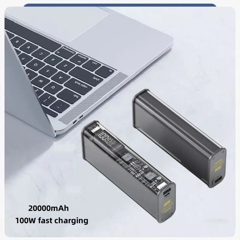 

20000mAh New PD100W Laptop Power Bank Cyberpunk style Transparent mobile power supply for mecha