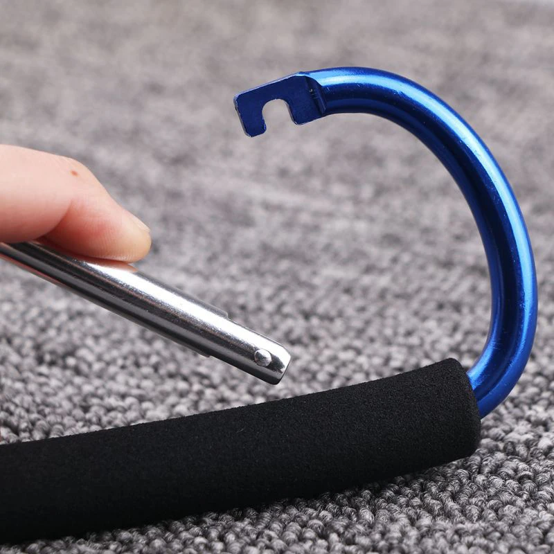 Baby Cart Hook Aluminum Alloy Outdoor Climbing Buckle Hook Multifunction D-Shaped Cart Buckle Shopping Bag Hooks 1PCS stroller accessories stroller hook