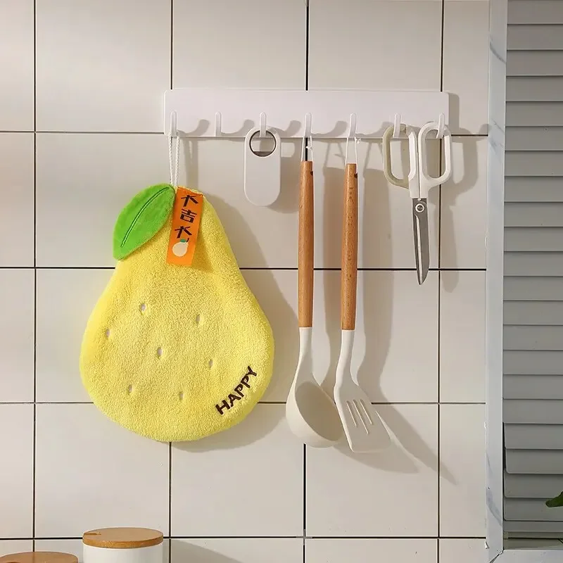 Thickened Coral Fleece Hand Towel Absorbent Hanging Kitchen Towel Lazy Style Soft Towel for Home Kids' Friendly