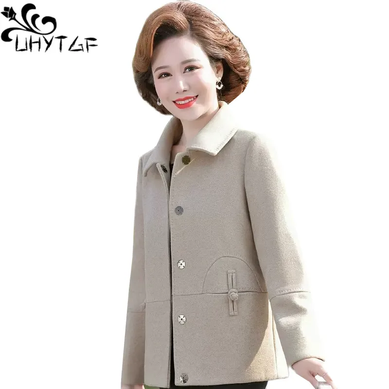 

Куртка женская шерстяная короткая с карманами, на осень/зиму, 5XL