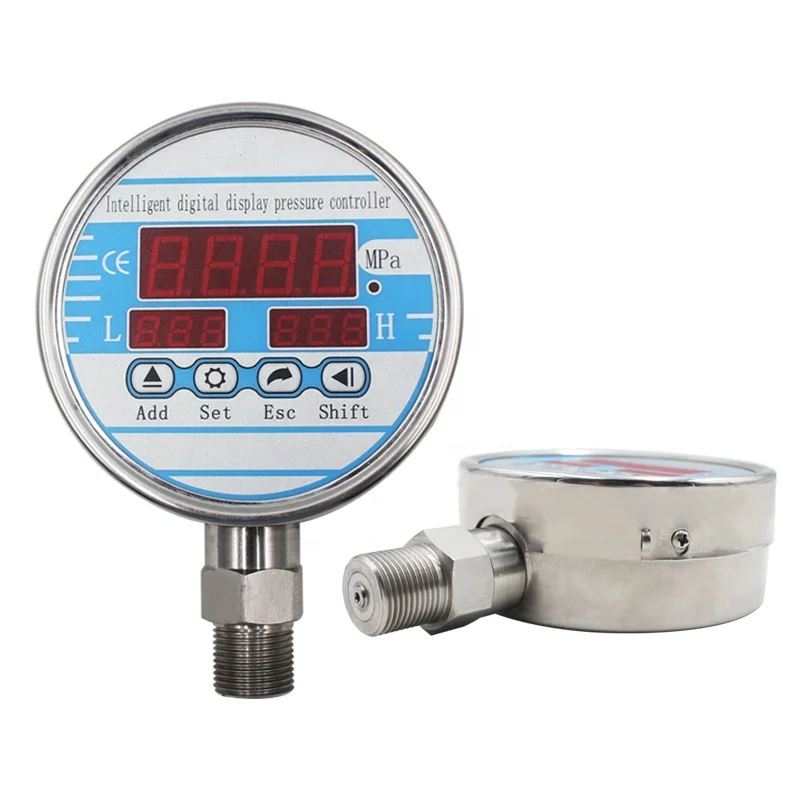 

0-600bar Radial Axial 100mm Stainless Steel Vacuum Air Pressure Meter Digital Manometer Monitors NPT1/4 Hydraulic Pressure Gauge