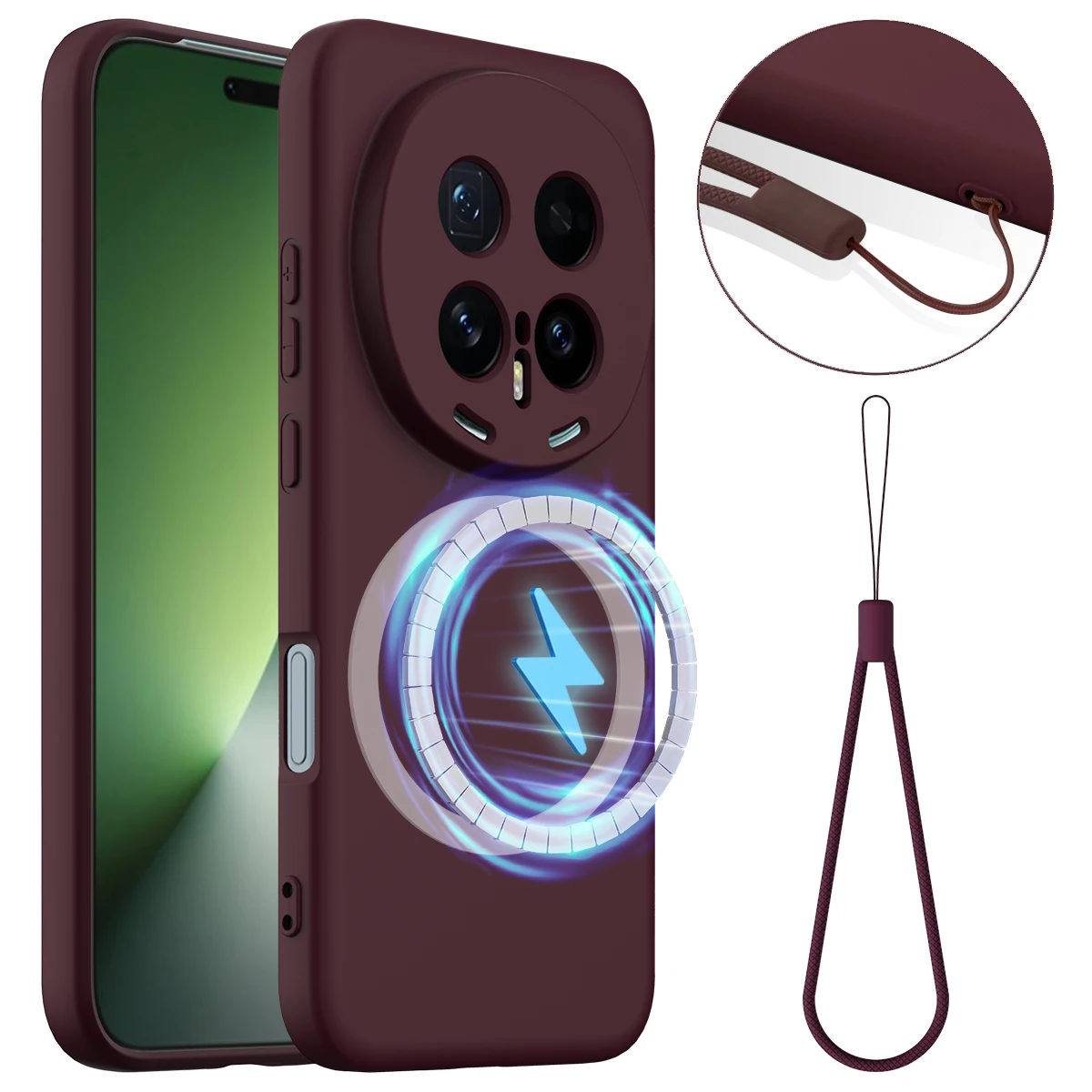 Premium Matte Liquid Silicone Case - Anti-Fingerprint Magnetic Wireless Armor Back Cover