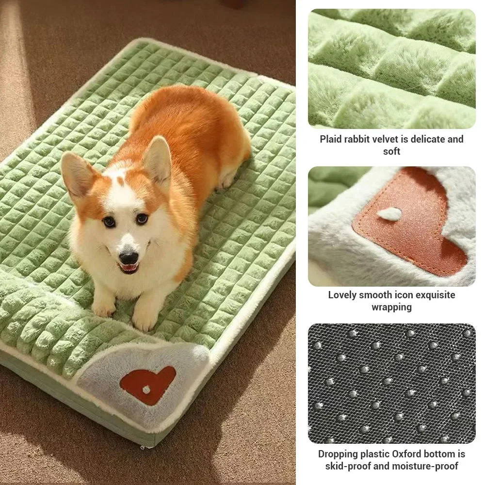 Dog Mat Dog Bed Luxury Sofa for Small Medium Large Dogs Plaid Bed for Cats Dogs Fluff Sleeping Removable Washable Pet Beds