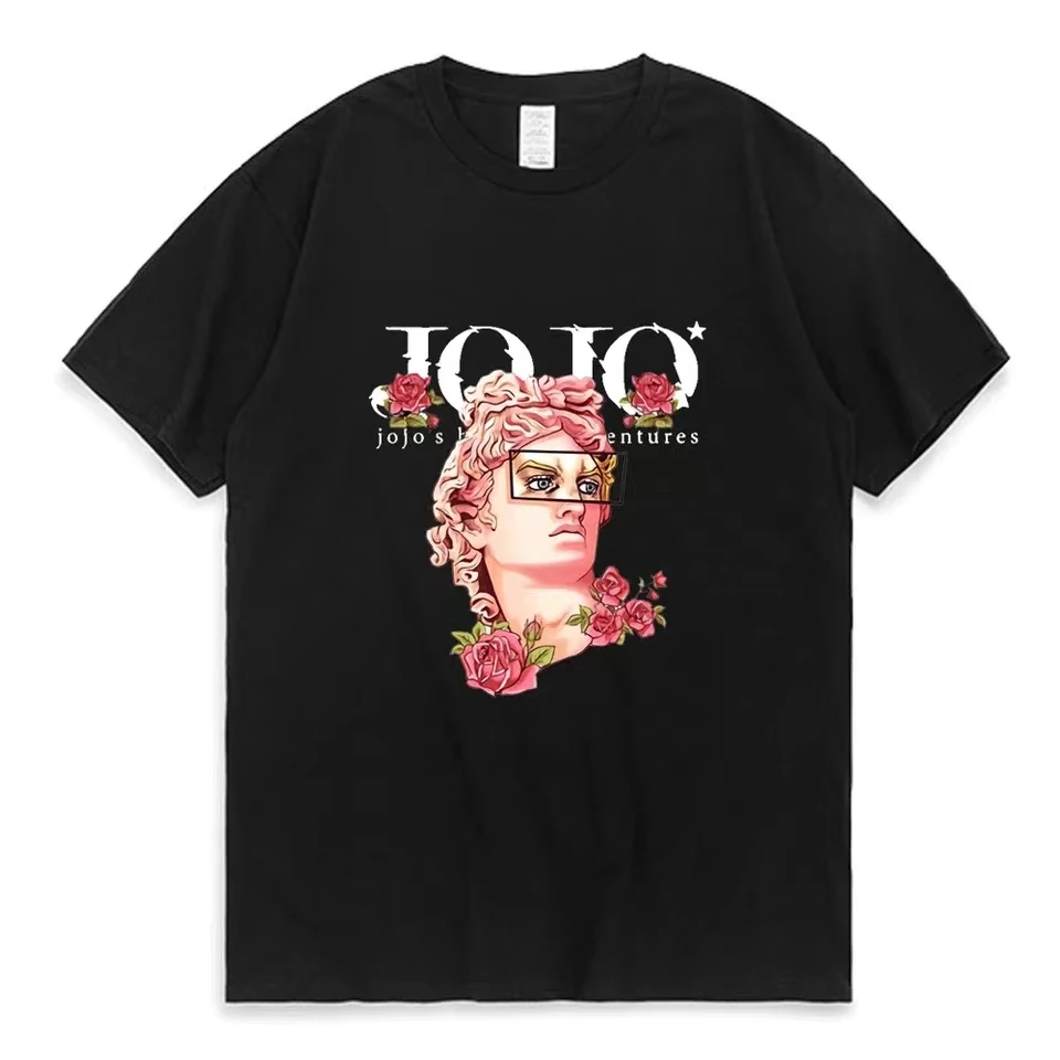 Japanese Jojo Bizarre Adventure Anime T Shirt Uomo Donna Kawaii Jojo Graphic T-Shirt Teens Manga Tee Shirt Manica Corta Unisex