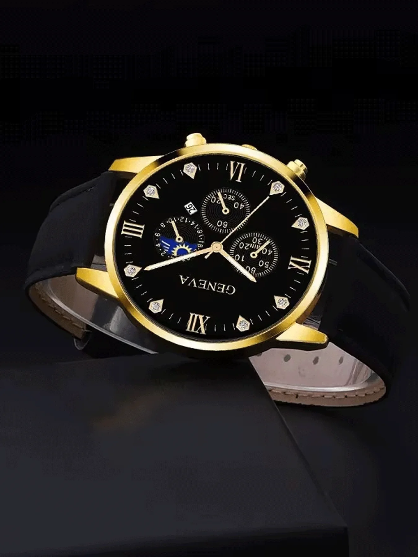 Two piece men's steel strap watch and men's quartz watch set