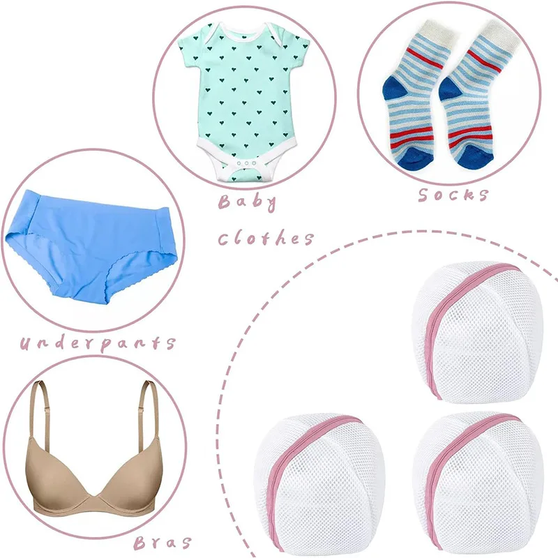 Folding Laundry Bag Bra Washing Bag Washing Machine Anti-deformation Bra Storage Bags Underwear Protective Zipper Laundry Bag 6