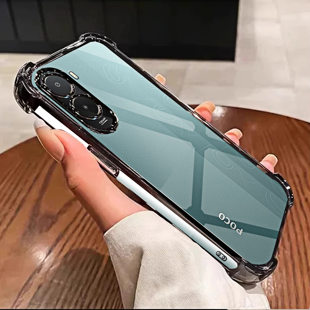 Sleek Transparent Black Phone Case with Soft TPU Protective Cover