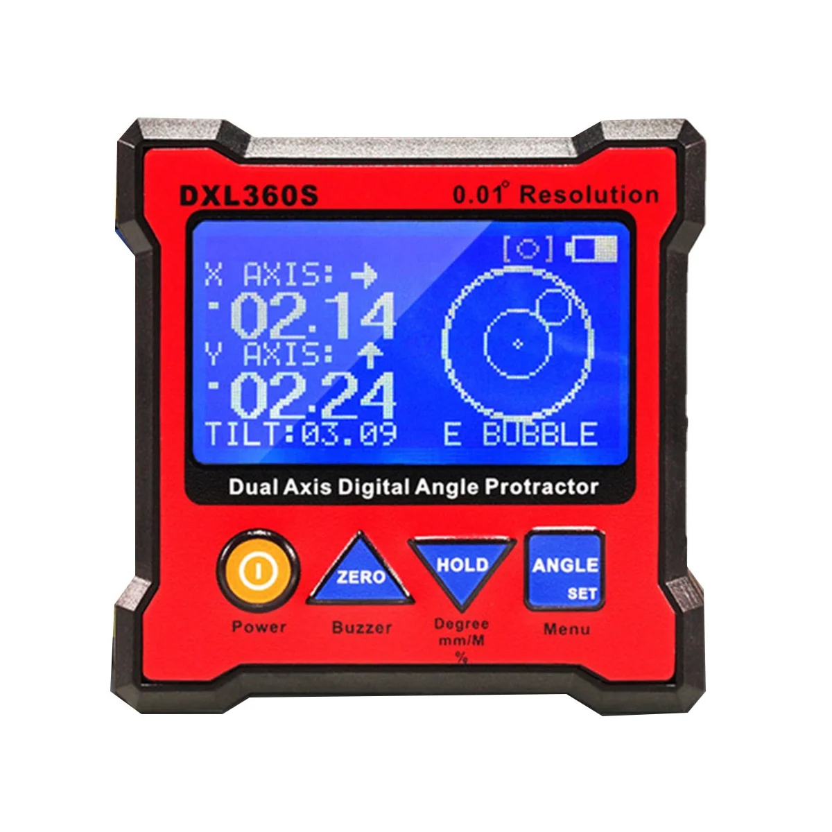 

Двухосевой угловой транспортир DXL360S, двухосевой датчик уровня, диагностический инструмент с 5-сторонней магнитной базой, вилка стандарта США