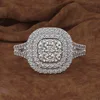 Bague en argent pur 925 plaqué or 18 carats - bijou élégant pour les fiançailles, les propositions et les soirées féminines