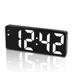 Portable LED Digital Alarm Clock for Home and Office Decor, Easy - to - Read Display, Battery and Mains Powered (Black)