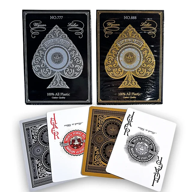 Durable Waterproof PVC Playing Cards with Gold Silver Edges Large Character Deck for Fun Parties Competitive Multiplayer Games 3