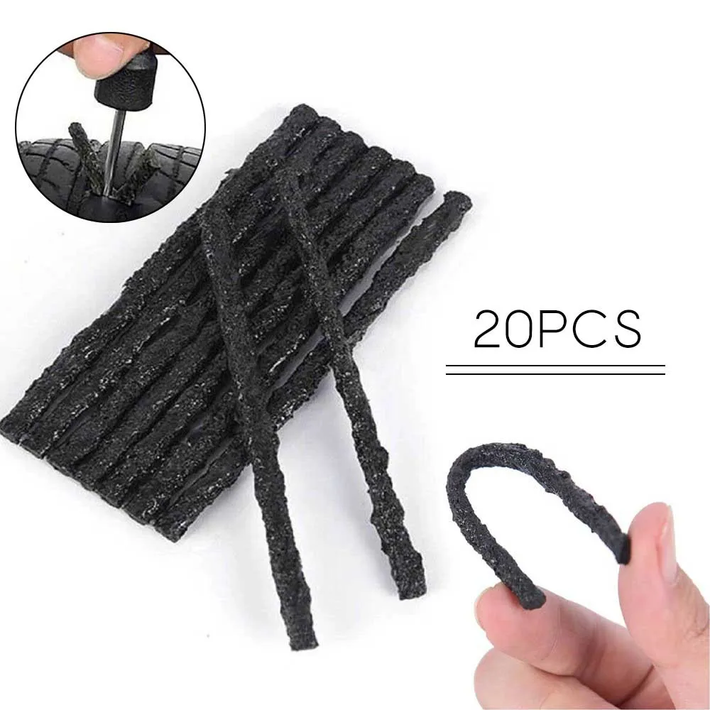 20pcs Car Tubeless Seal Strip Tyre Tubeless Seal Strip Plug Tire Puncture Repair Recovery Kit Tire Repair Tools Kits