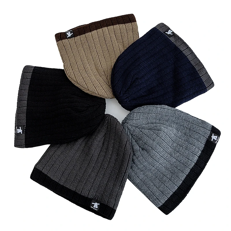 New Style Unisex Winter Hats Cap Plush Fur Lined Warm Streetwear Beanies For Man Woman Casual Winter Skiing Cap Knitted Hats