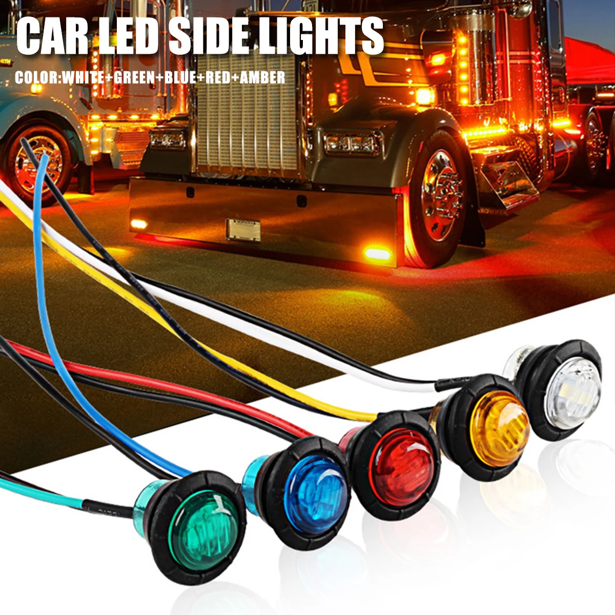 10/20 PCS Mini Round LED Side Marker Light High Brightness 12-24V Truck Trailer Auto Indicators Clearance Light Universal