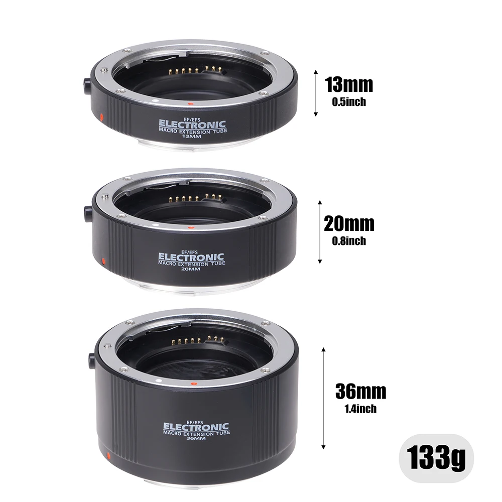 FOTGA 전자 매크로 AF 자동 초점 자동 확장 튜브 링 세트 Canon EF/EF-S 마운트 렌즈용 금속 총검