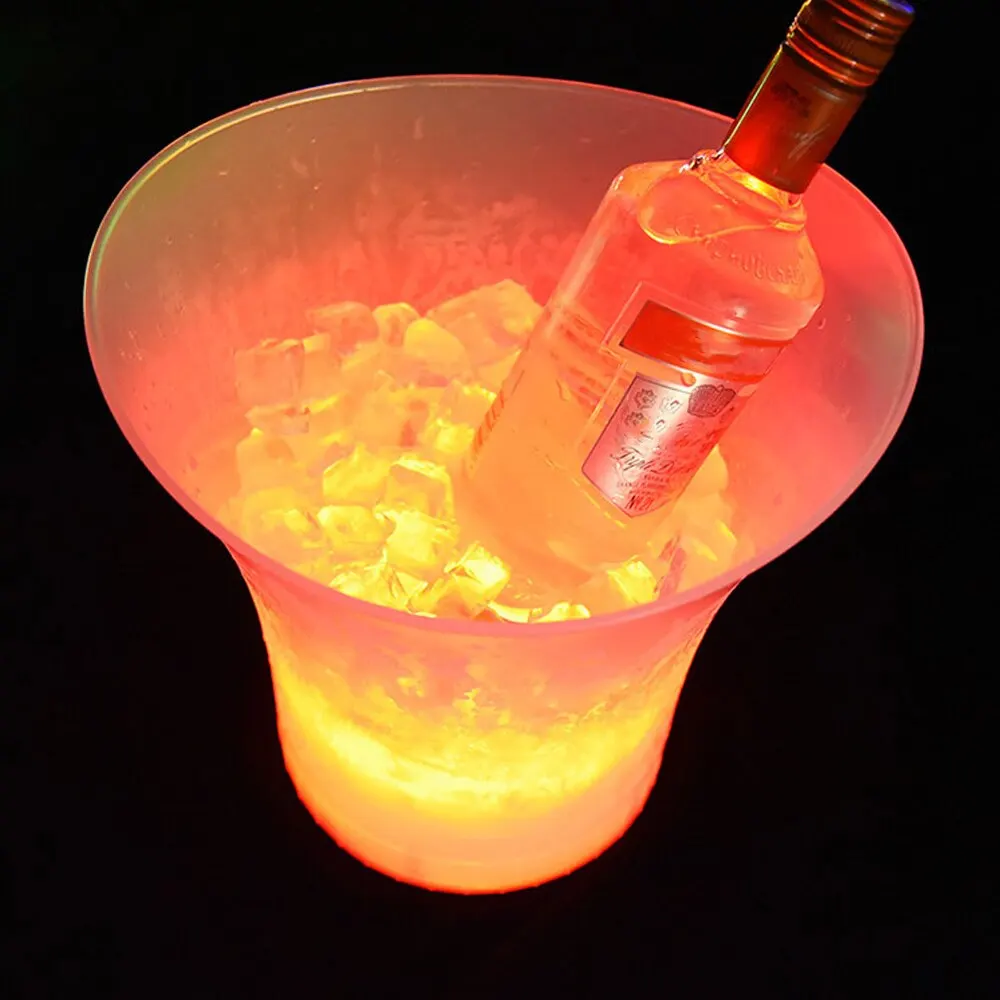 Ice Bucket 5L 6 Color LED Waterproof Plastic for Bars Nightclubs Party