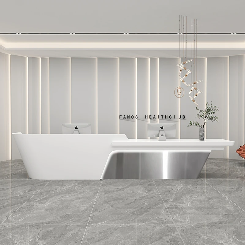 Company Shop Reception Desk Front Office Stand Cash Modern Counter Beauty Shipping Commercial Rezeption Office Furniture