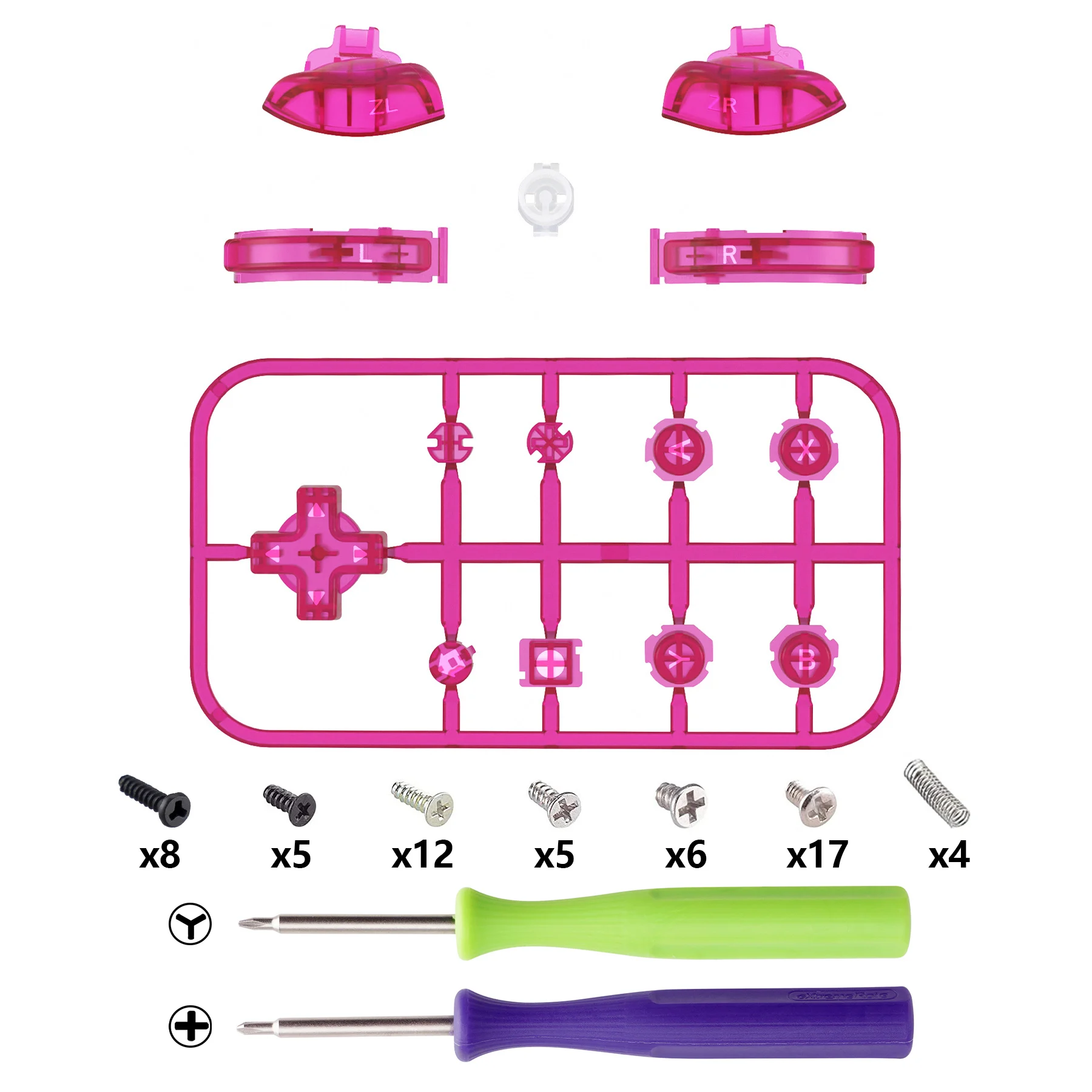 eXtremeRate Custom Replacement ABXY Home Keys Dpad L R ZL ZR