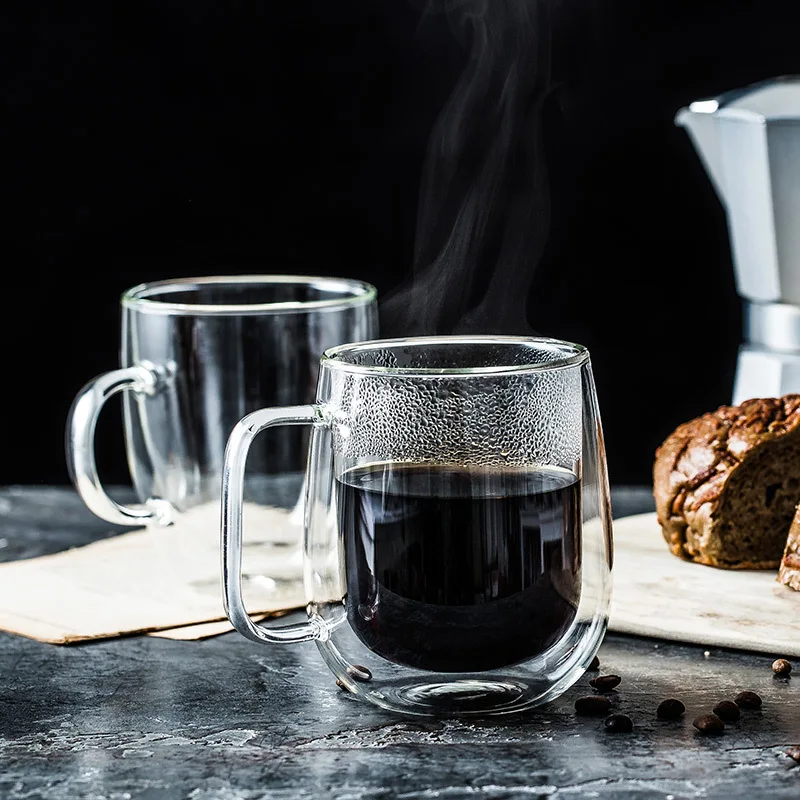 Taza de café Nespresso resistente al calor, vaso de vidrio de doble pared  para té, cerveza, café, bebida fría hecha a mano creativa, transparente -  AliExpress