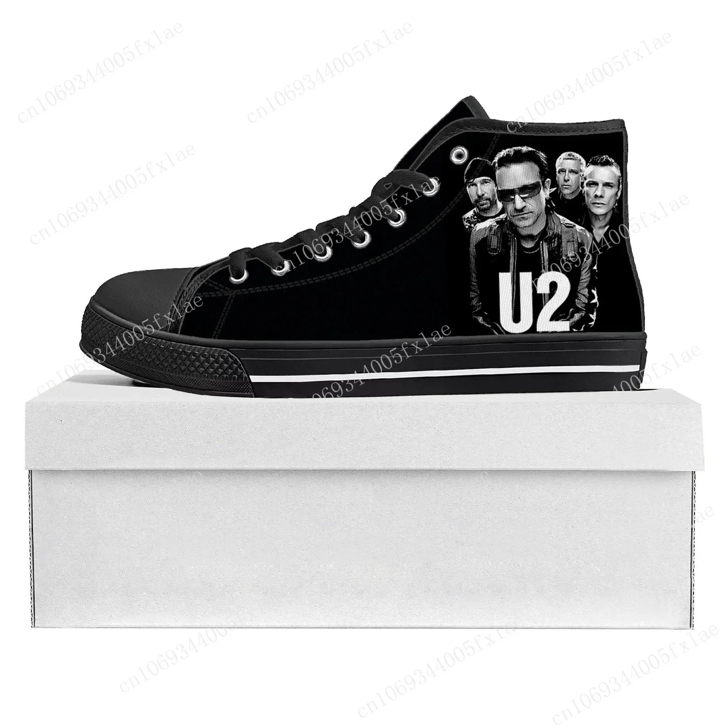 U2 Rock Band Fashion Punk High Top High Quality Sneakers Mens Womens Teenager Canvas Sneaker Casual Couple Shoes Custom Shoe